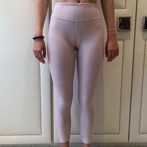Outdoor Voices heathered pale pink leggings